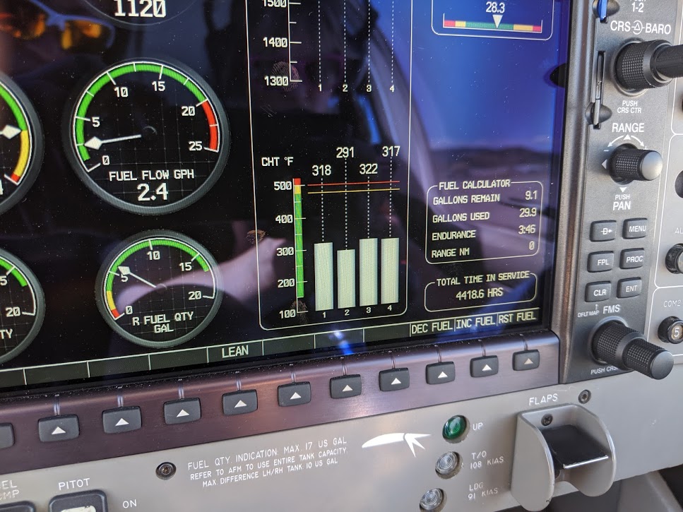 Fuel at shutdown. About 50 minutes of reserve at cruise speed. Still very much legal, but this is the lowest fuel level I’ve ever seen.